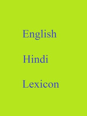 cover image of English Hindi Lexicon